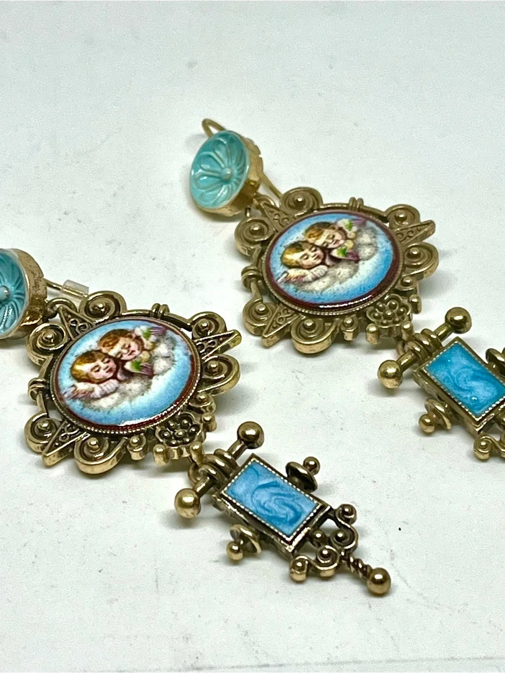 Vintage Napoleonic Design Dangle Earrings